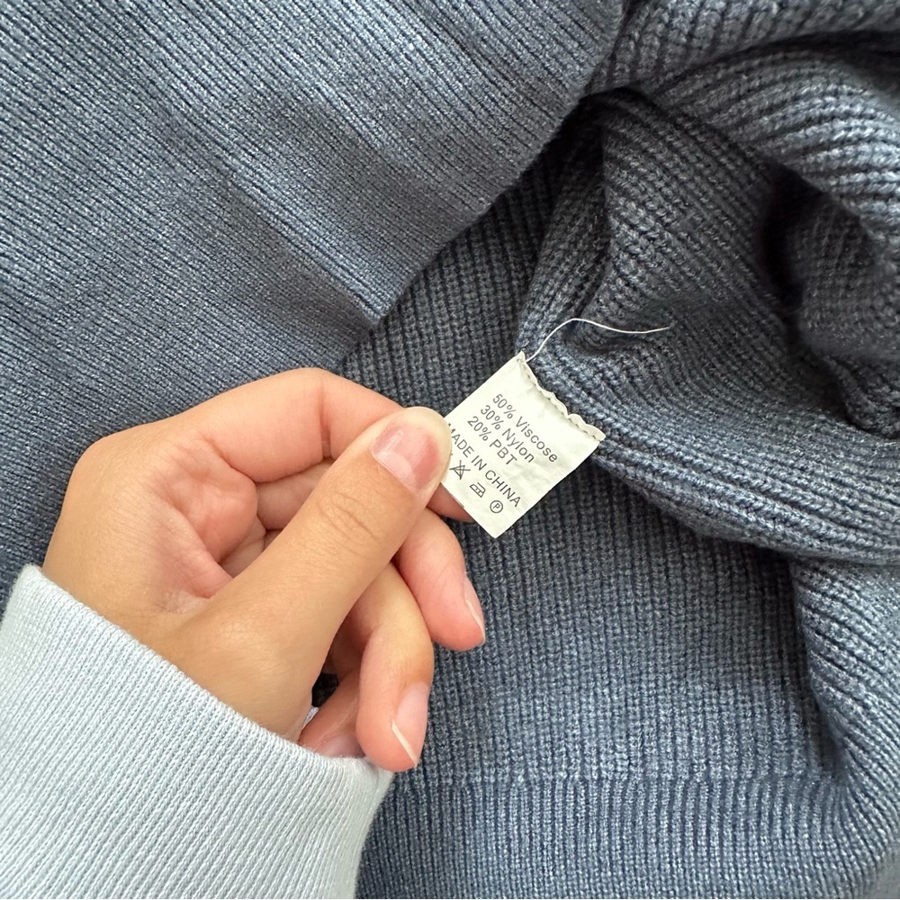 Women’s Blue Half-Zip Sweater - Picture 3 of 4